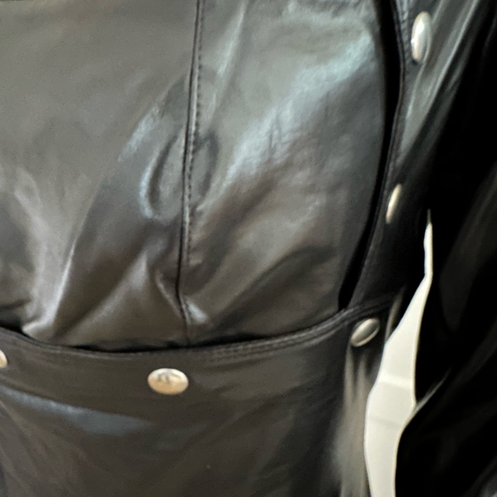 Patrice Catanzaro France Loretta faux leather dress size L, Black - Picture 4 of 4